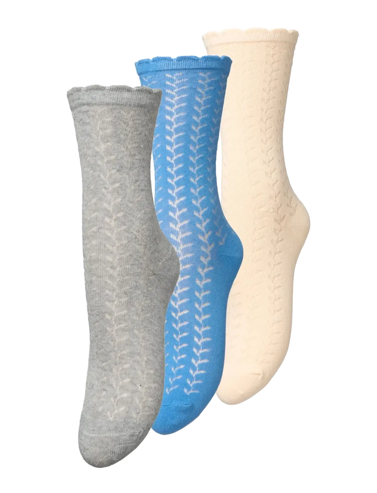 Becksöndergaard Leofa Cotta Sock 3 Pack - Undertøj - GREY/OFF-WHITE/BLUE / grey