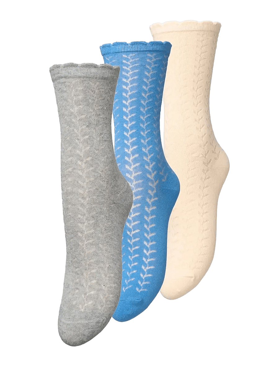 Becksöndergaard - Leofa Cotta Sock 3 Pack - klassikalised sokid - grey/off-white/blue - 0