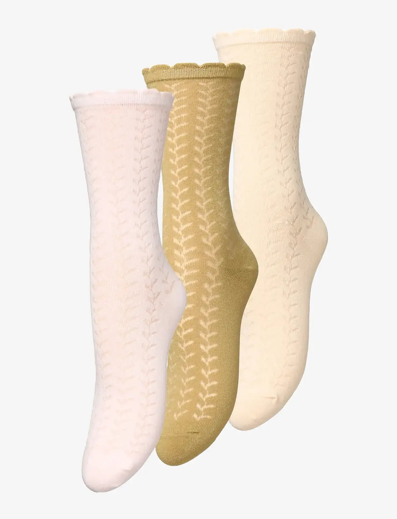 Becksöndergaard - Leofa Cotta Sock 3 Pack - crew-socken - off-white/green/peach - 0