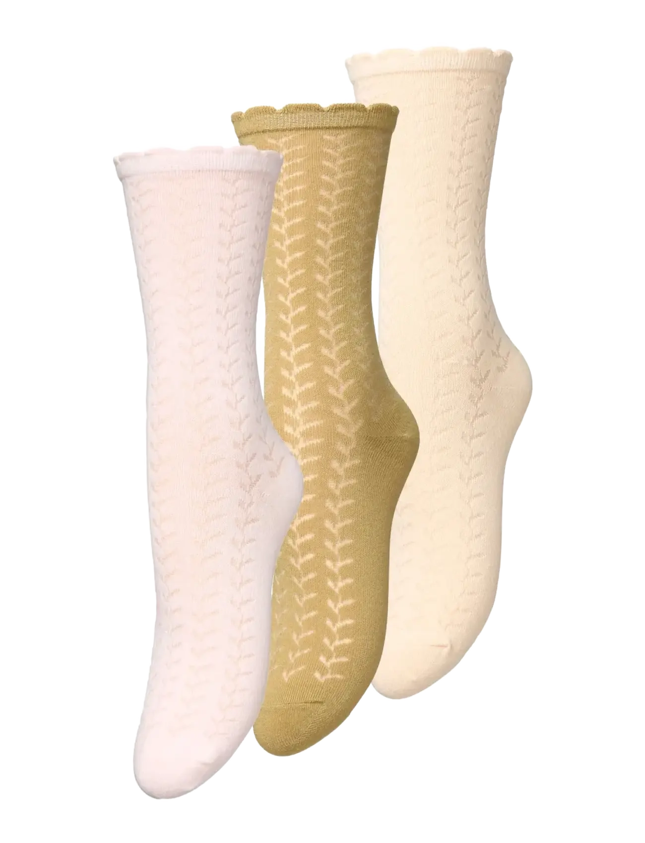 Becksöndergaard Leofa Cotta Sock 3 Pack - Undertøj - OFF-WHITE/GREEN/PEACH / pink/rose