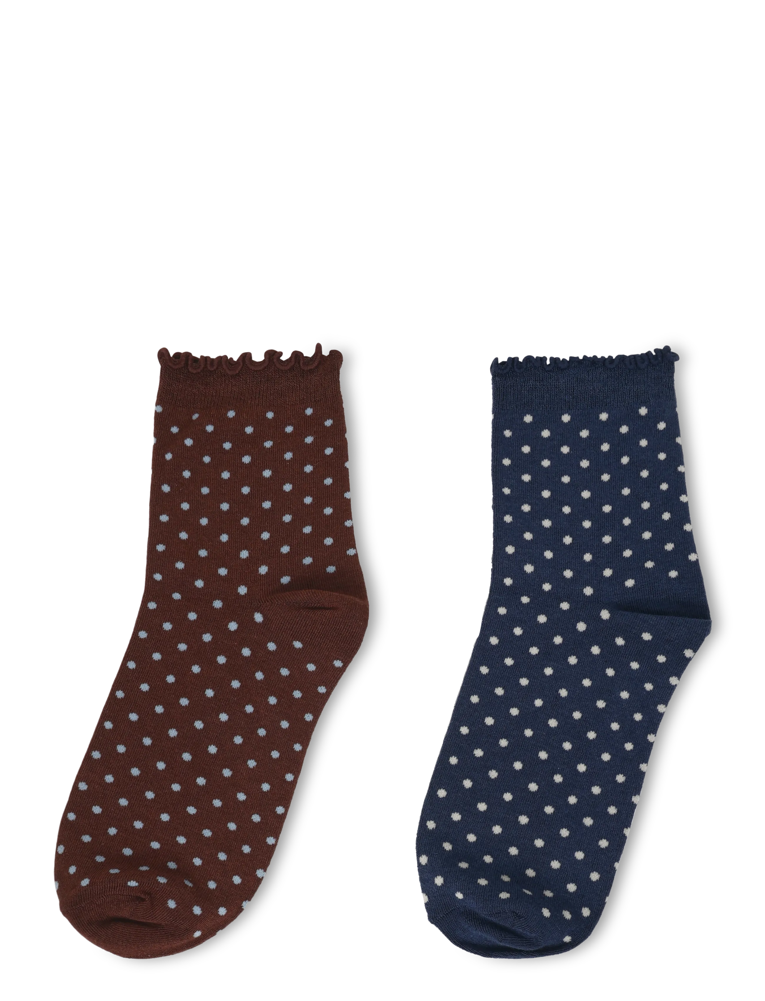 Becksöndergaard - Dotted Frilla Short Sock 2 Pack - normale socken - navy/brown - 2