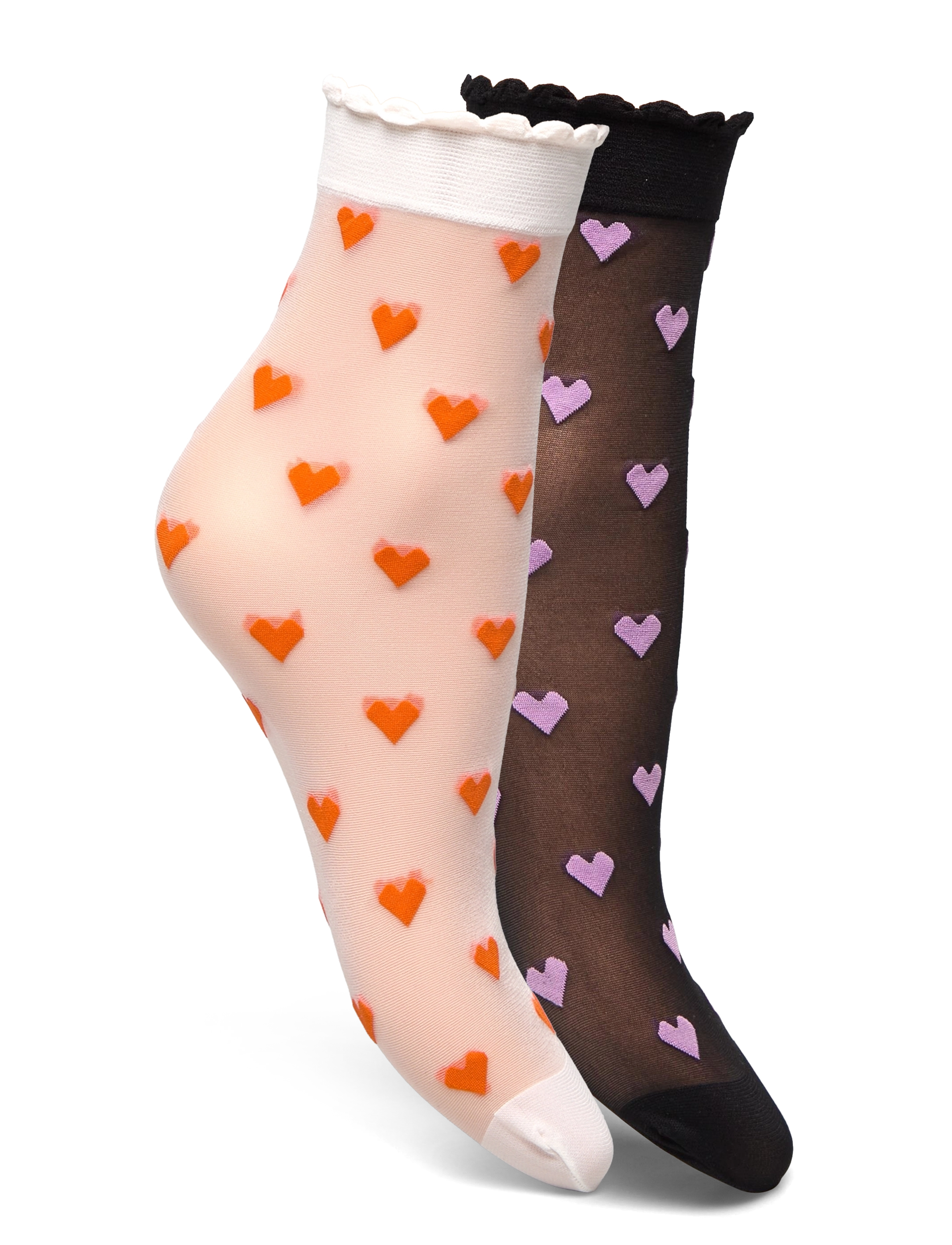 Becksöndergaard - Dagmar Hearts Sock 2 Pack - white/black - 2