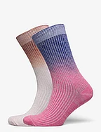 Gradiant Glitter Sock 2 Pack - PINK/ROSE