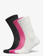 Lauce Beck Visca Sock 3 Pack - WHITE/BLACK/PINK