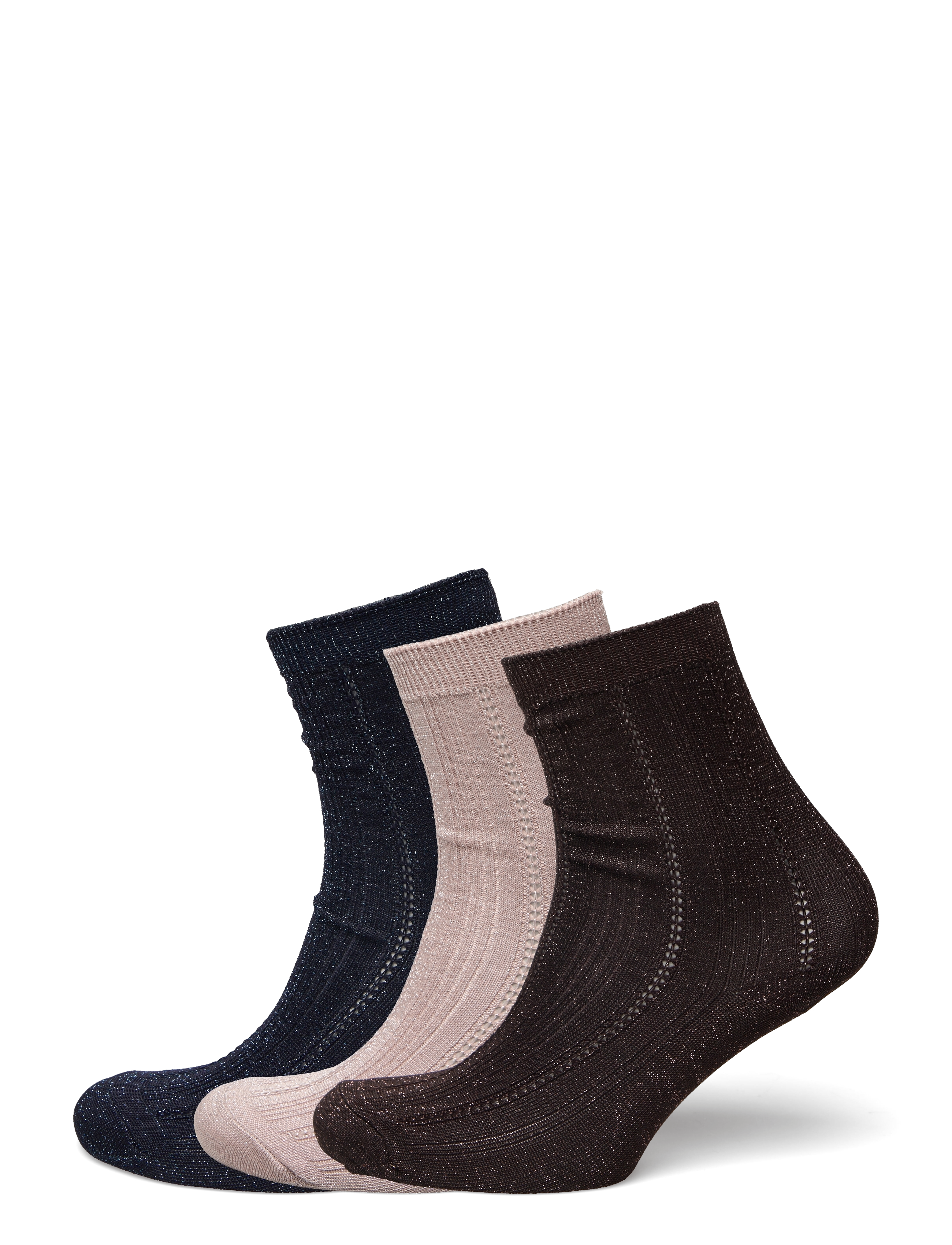 Glitter Drake Sock 3 Pack - BROWN/FAWN/BLUE