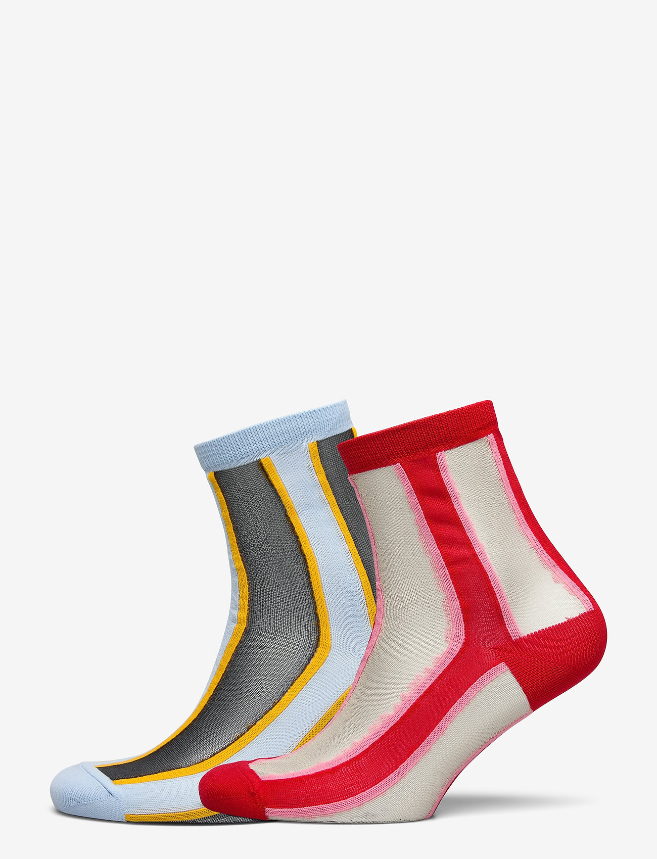 Dagmar Block Sock W. - BLUE/RED