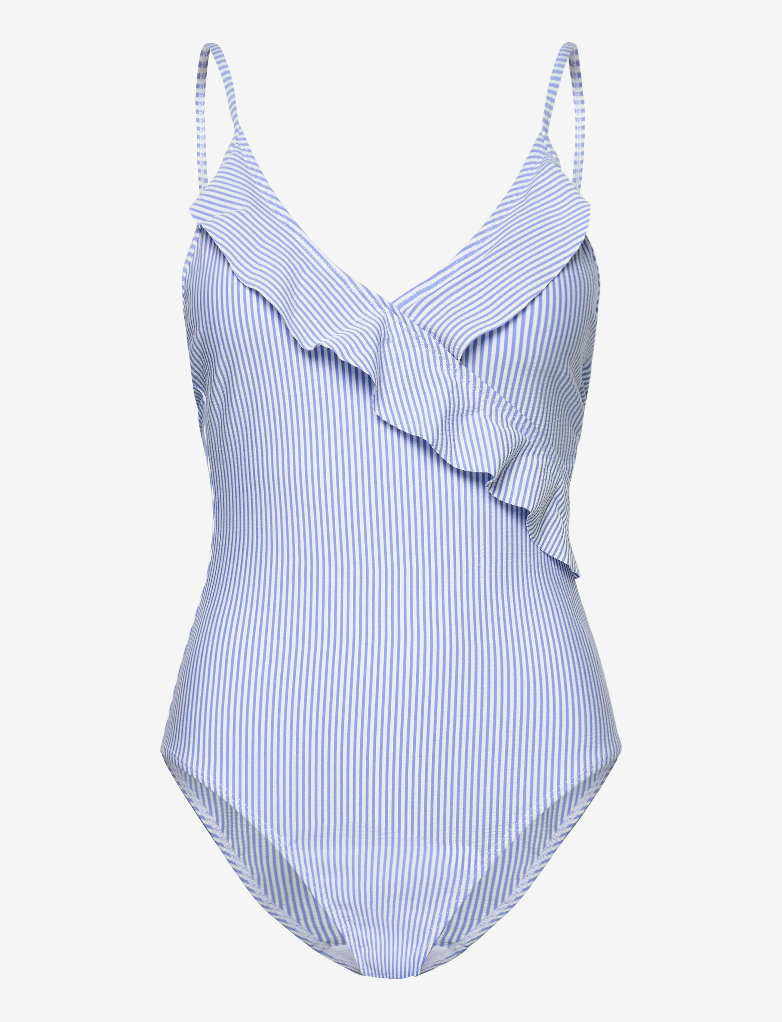 Becksöndergaard - Striba Frill Swimsuit - blue - 1