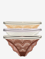Becksöndergaard - 3-pack Wave Lace Ray Tanga - offwhite/beige/brown - 0