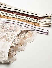 Becksöndergaard - 3-pack Wave Lace Ray Tanga - offwhite/beige/brown - 1