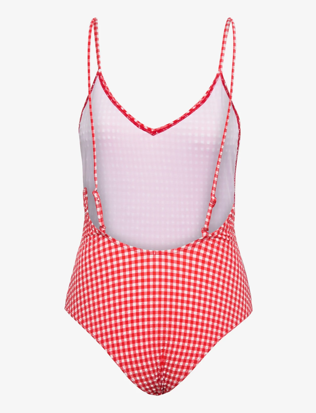 Becksöndergaard - Seersucker Bea Swimsuit - swimsuits - cherry tomato - 1