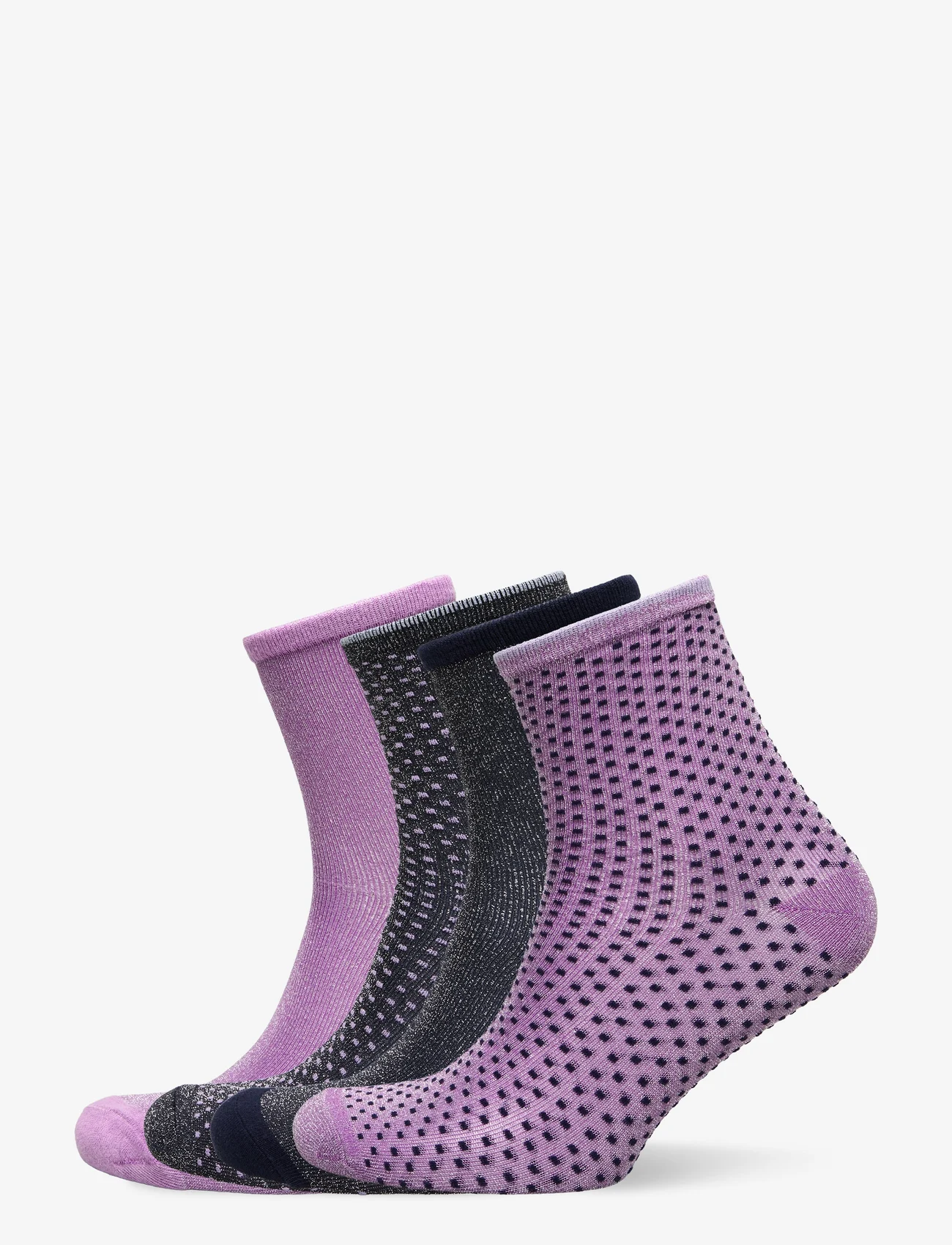 Becksöndergaard - Dina Solid +Dot Sock 4 Pack - laveste priser - nightsky/purple - 0