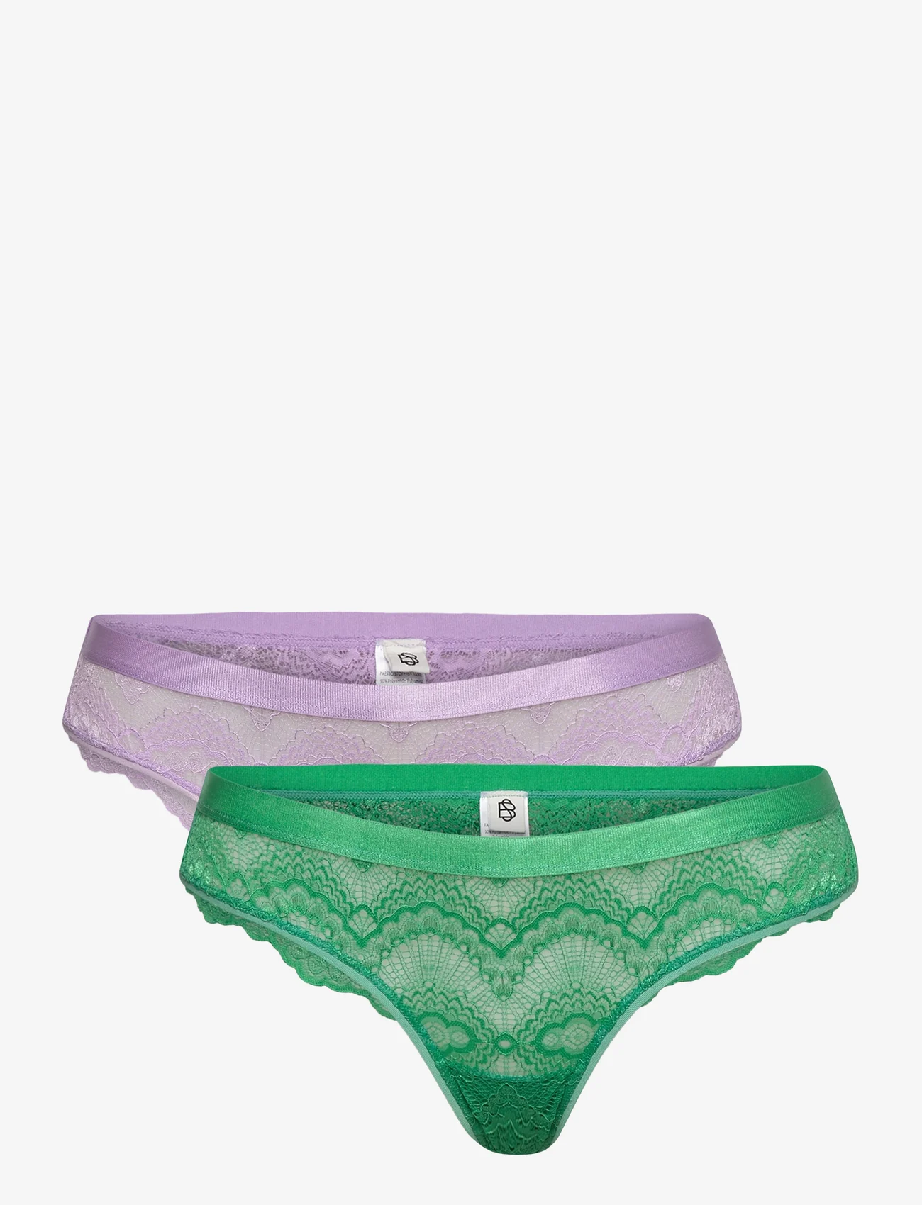 Becksöndergaard - Wave Lace Codie Cheeky 2 Pack - naised - orchid bloom/green - 0