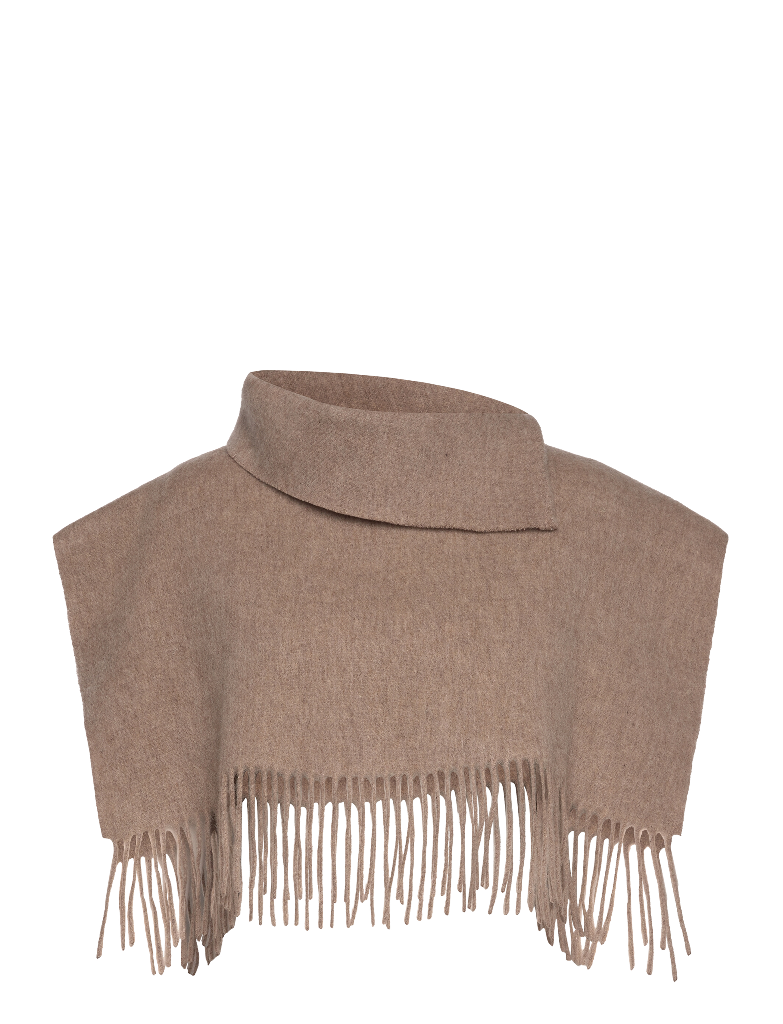 Solid Crystal Poncho - DARK BEIGE MELANGE