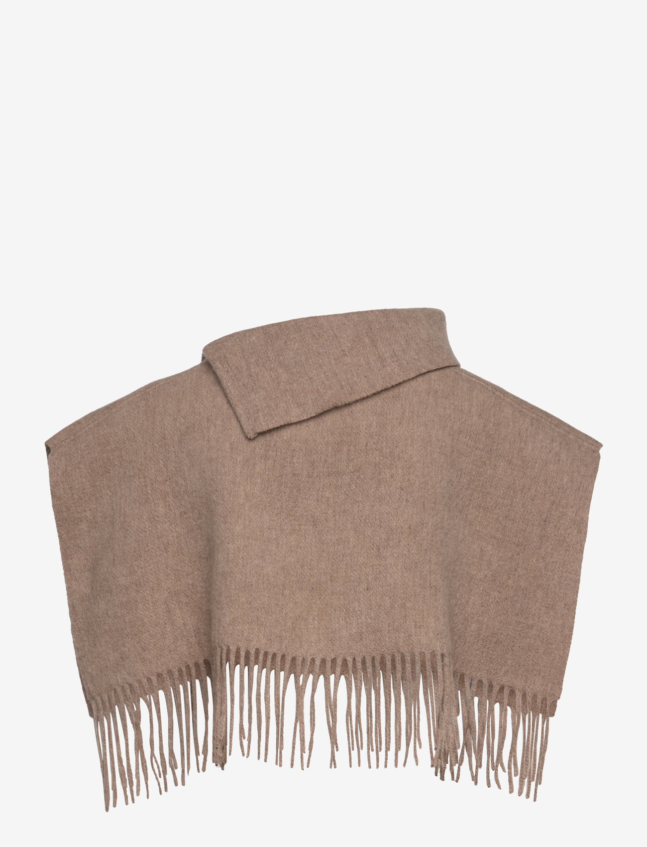 Becksöndergaard - Solid Crystal Poncho - dark beige melange - 1