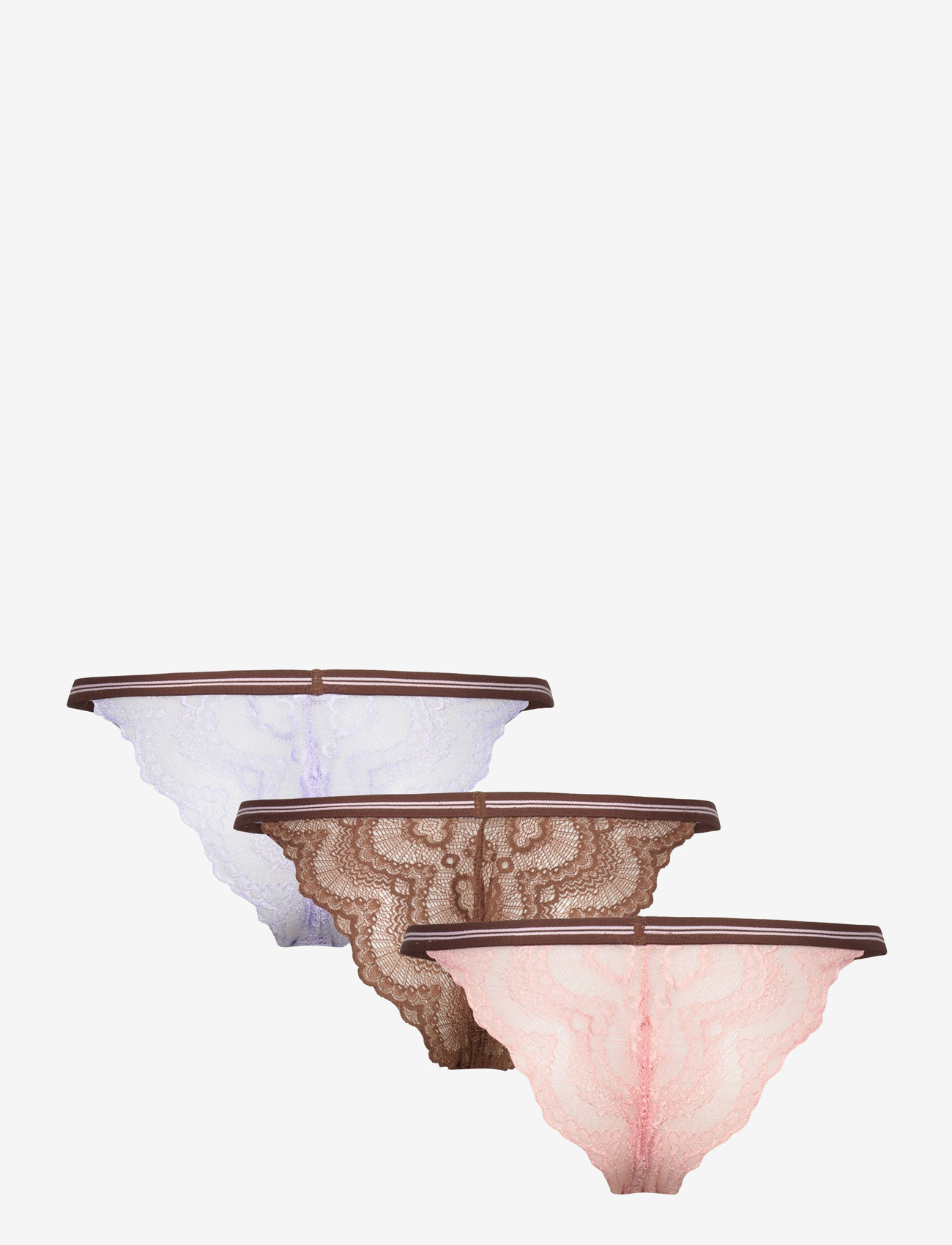 Becksöndergaard - Wave Lace Ray Tanga 3 Pack - briefs - brown/rose/lavender - 2
