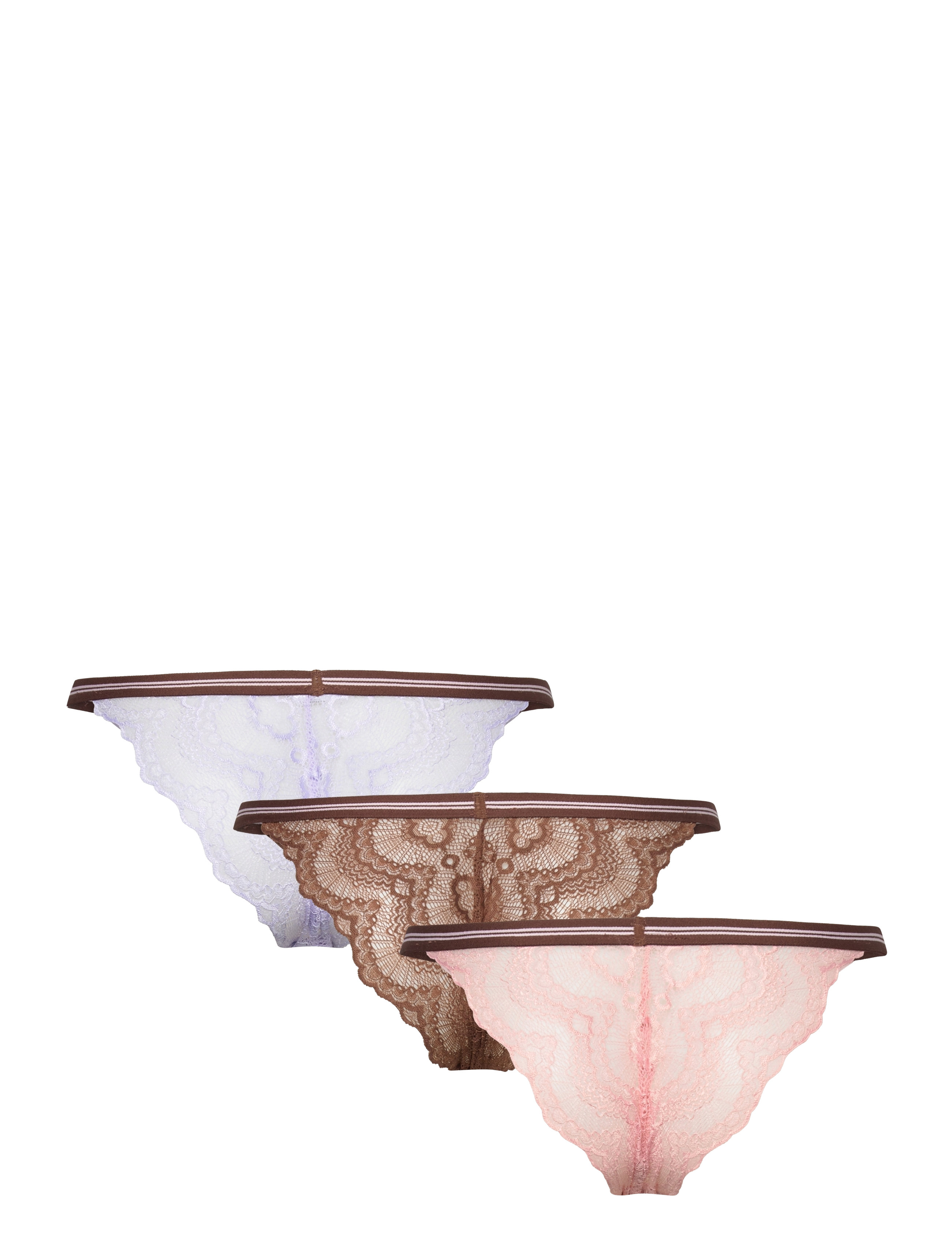 Becksöndergaard - Wave Lace Ray Tanga 3 Pack - briefs - brown/rose/lavender - 2