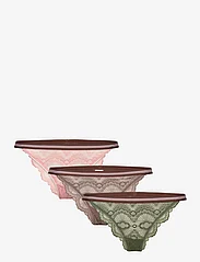 Becksöndergaard - Wave Lace Ray Tanga 3 Pack - briefs - green/brown/rose - 0