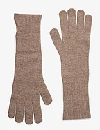 Woona Long Gloves - DARK BEIGE MELANGE