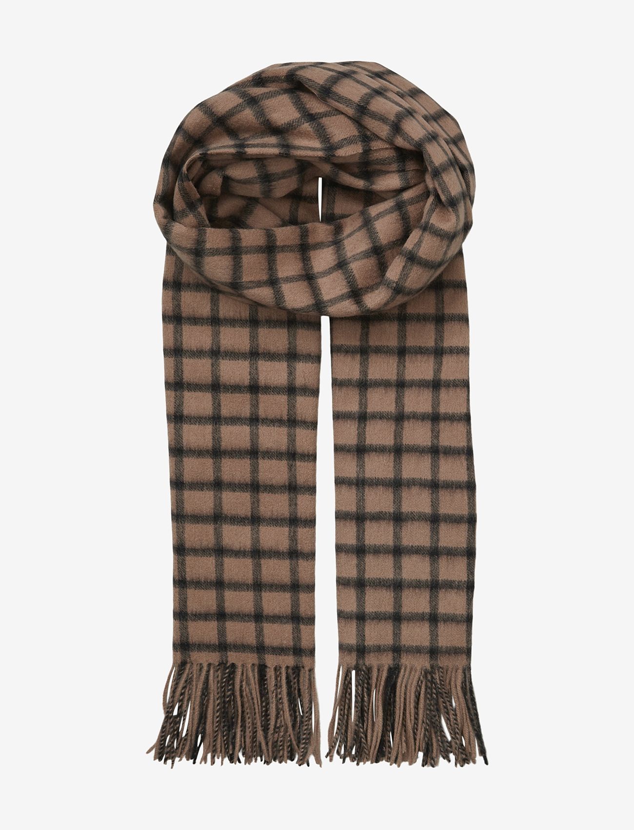Becksöndergaard - Check Crystal Scarf - winter scarves - acorn brown - 0