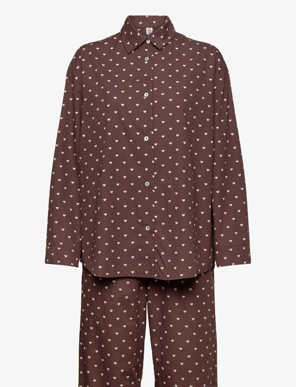 Becksöndergaard - Amor Pyjamas Set - nattøj & hyggetøj - brown/off-white - 0