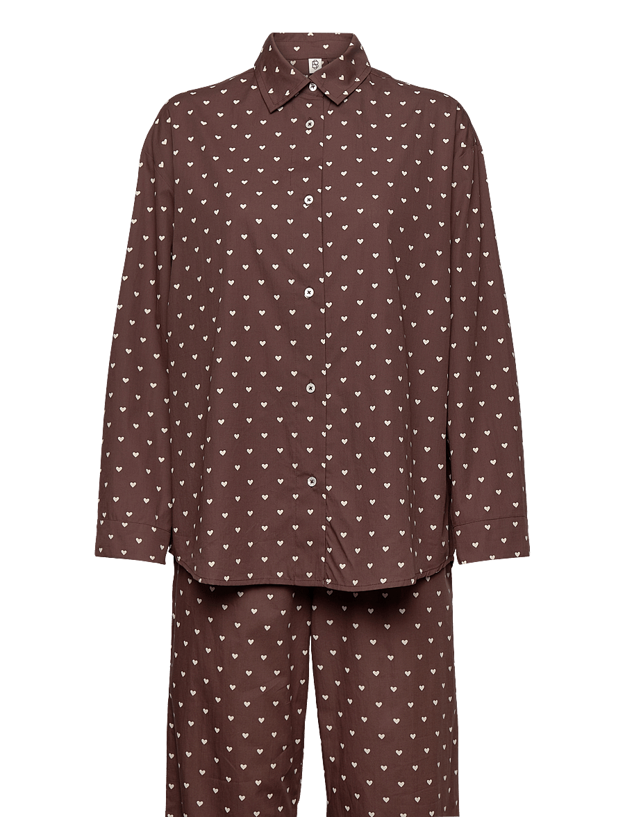 Becksöndergaard - Amor Pyjamas Set - pyjamas - brown/off-white - 0