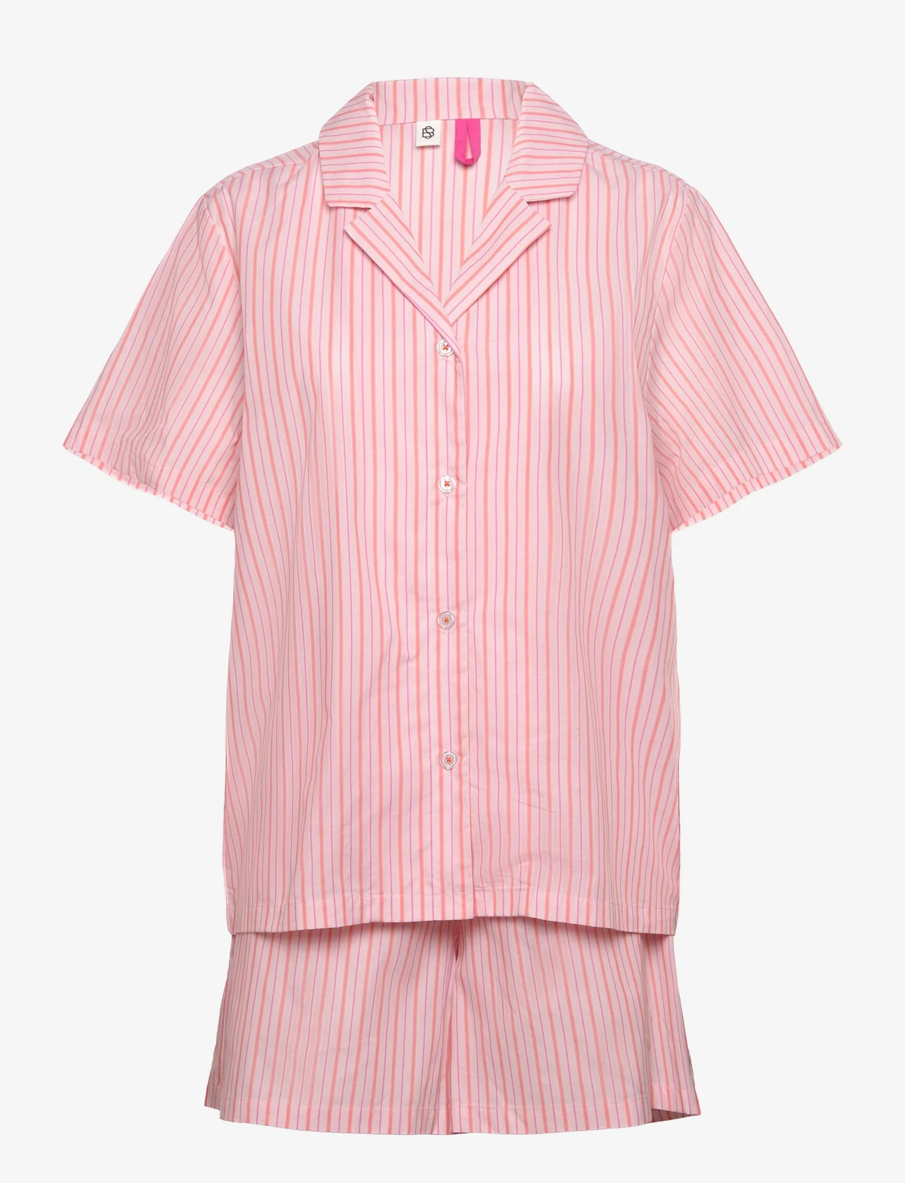 Becksöndergaard - Stripel Kallie Shorts Set - pysjamas - peach whip pink - 0