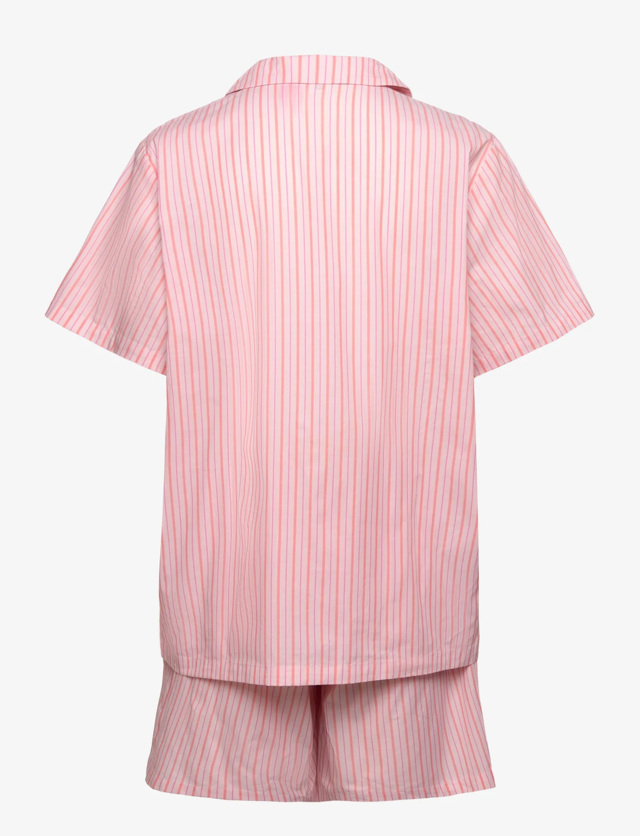 Becksöndergaard - Stripel Kallie Shorts Set - pysjamas - peach whip pink - 1