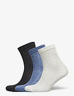 Signa Cotta Sock 3 Pack - WHITE/BLACK/BLUE