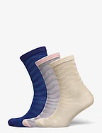 Dopamina Glitter Sock 3 Pack - WHITE/BLUE/PINK