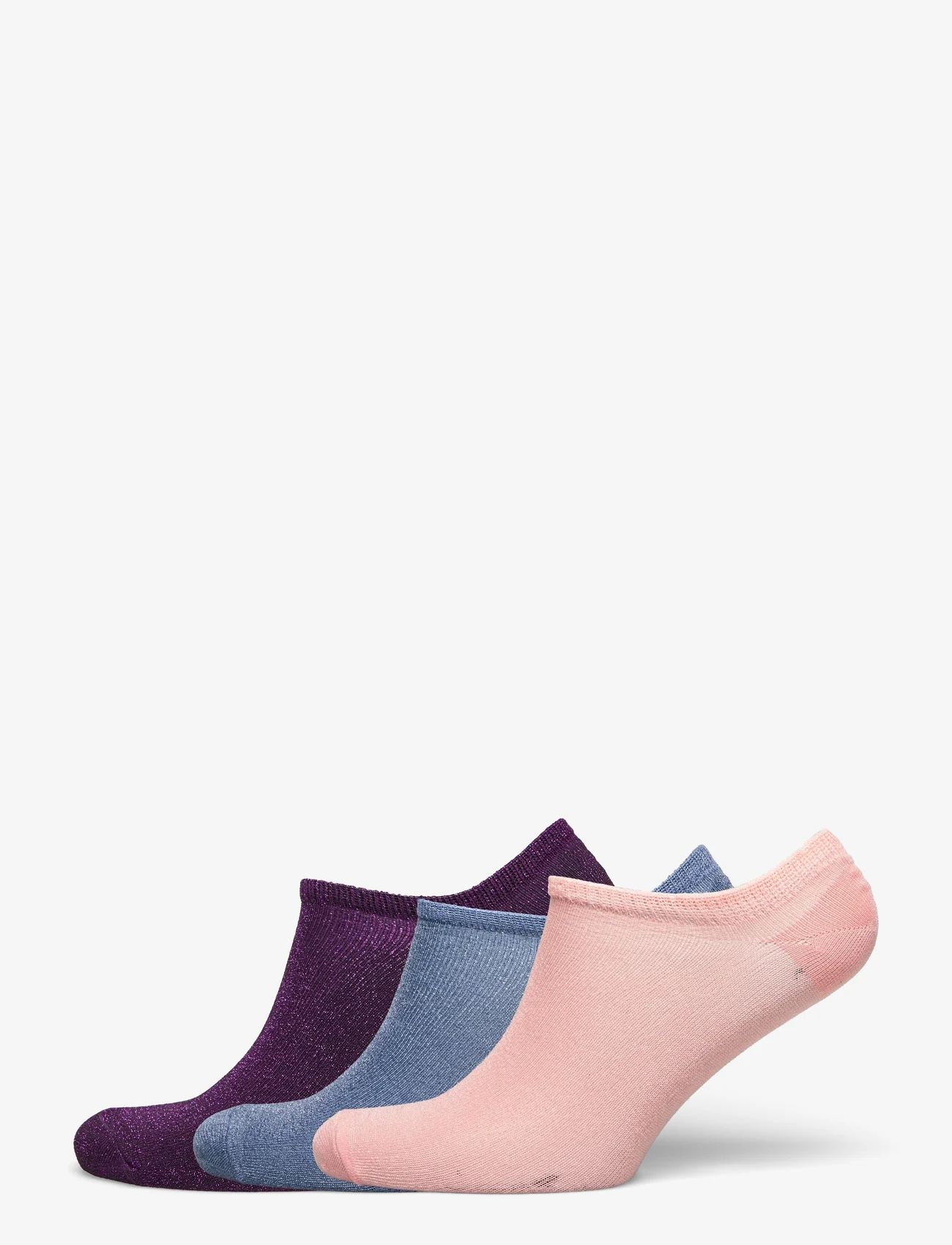 Becksöndergaard - Solid Glitter Sneakie Sock 3 Pack - lägsta priserna - blue/rose/purple - 0