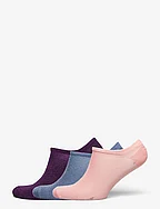 Solid Glitter Sneakie Sock 3 Pack - BLUE/ROSE/PURPLE