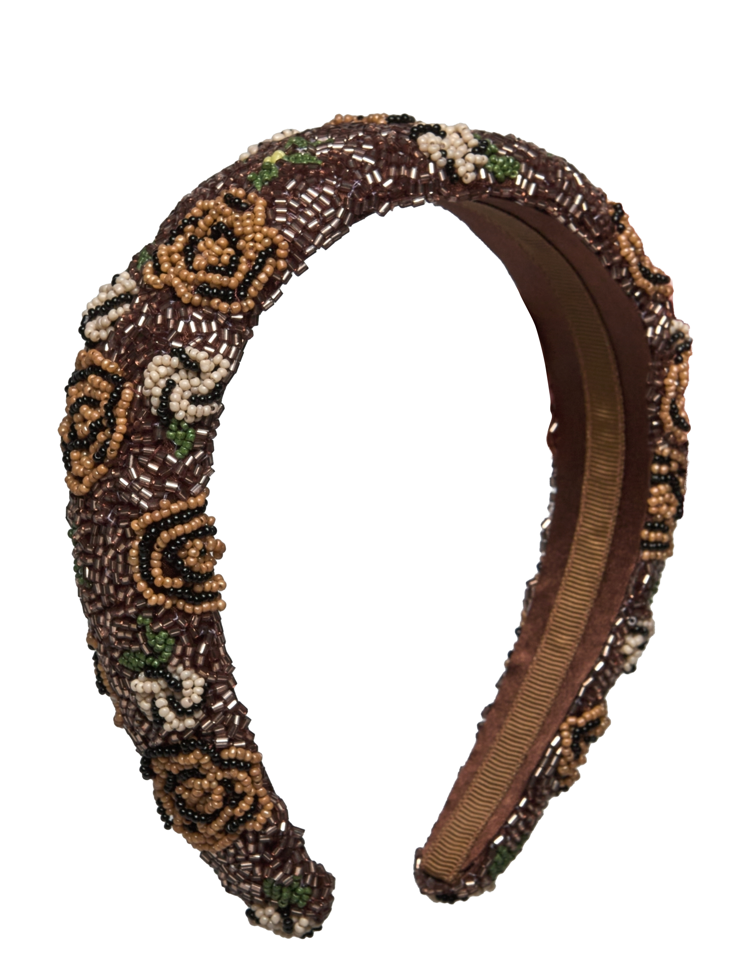 Becksöndergaard - Florian Wide Beaded Hairbrace - cinnamon brown - 2