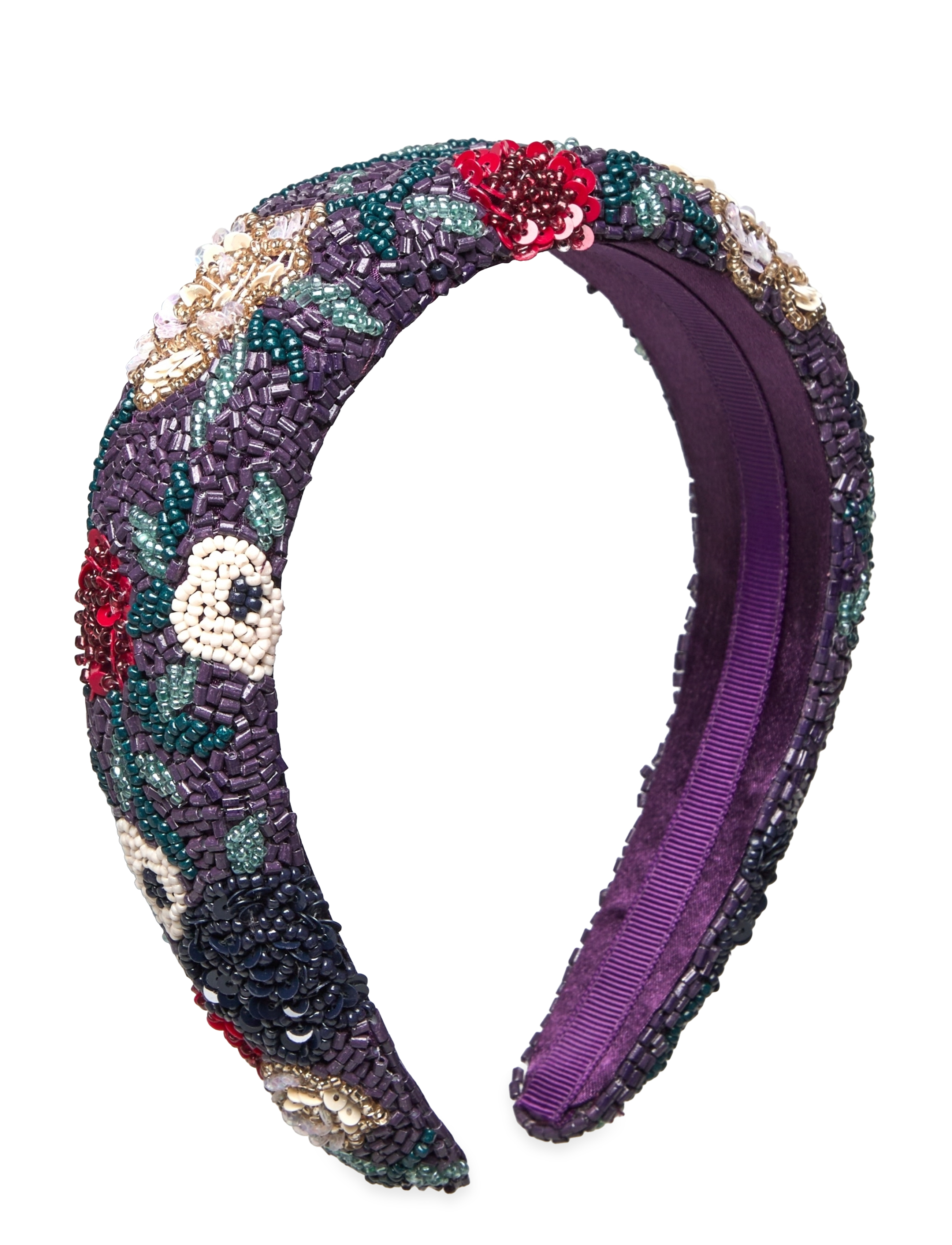 Becksöndergaard - Wintery Wide Beaded Hairbrace - plum perfect - 1