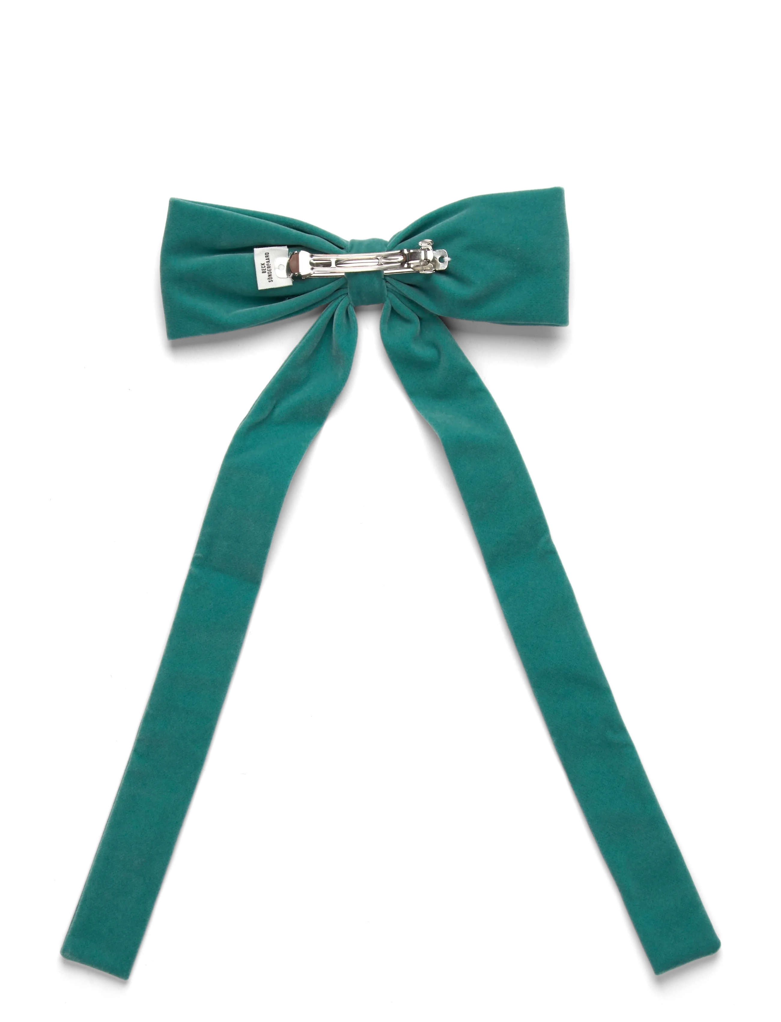 Becksöndergaard - Velvet Bow Hair Clip - spruced green - 1