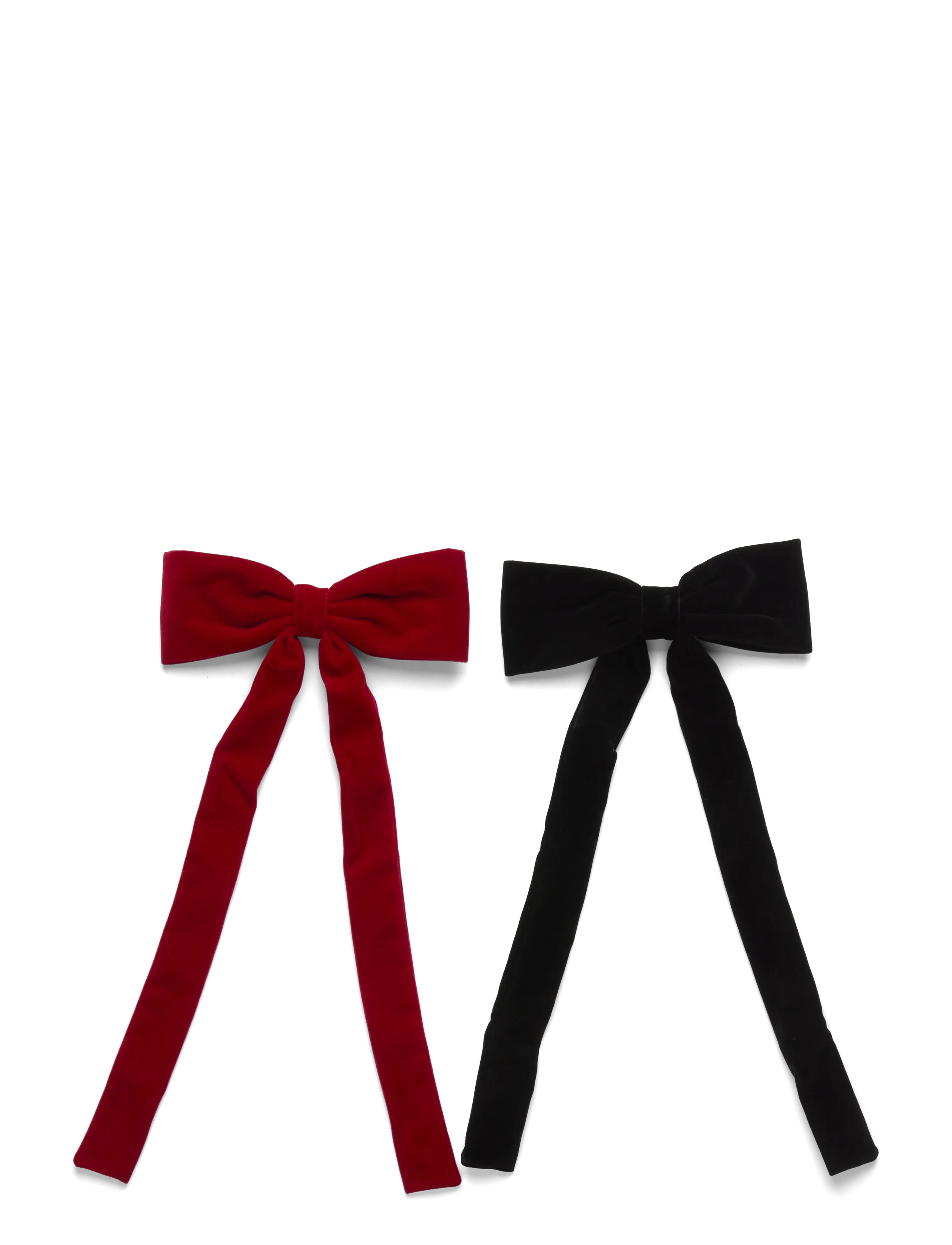 Becksöndergaard Velvet Bow Hair Clip 2 Pack - Damen - BLACK/RED / red