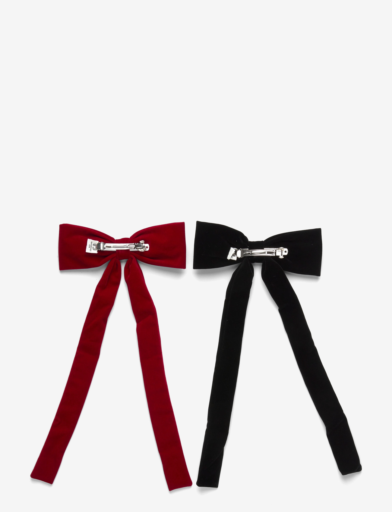 Becksöndergaard - Velvet Bow Hair Clip 2 Pack - juukseklamber - black/red - 1