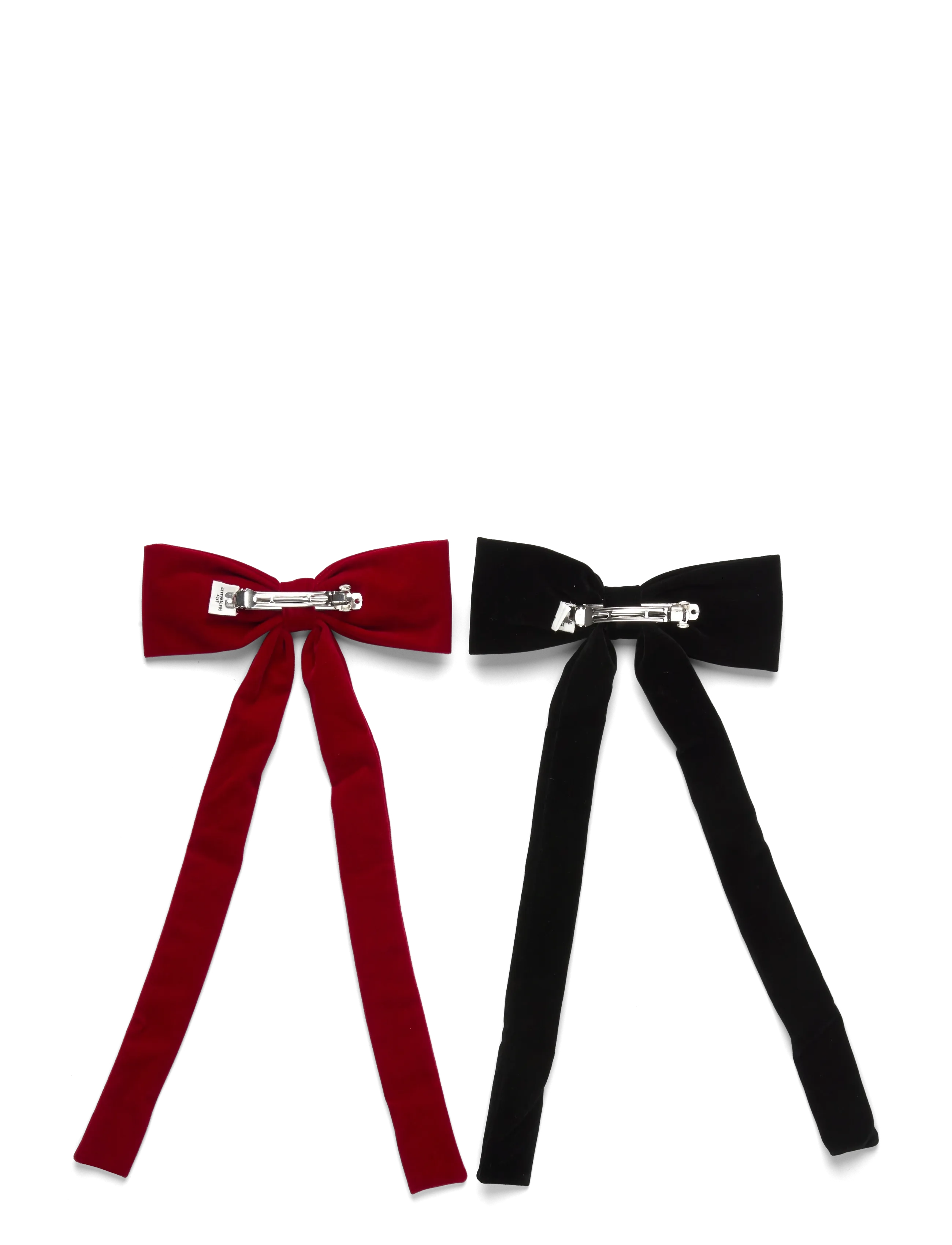 Becksöndergaard - Velvet Bow Hair Clip 2 Pack - black/red - 1