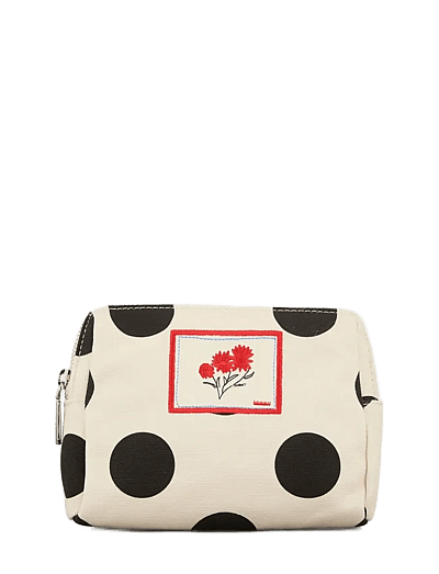Maxi Polka Canvas Pouch Bag - Toilettasker