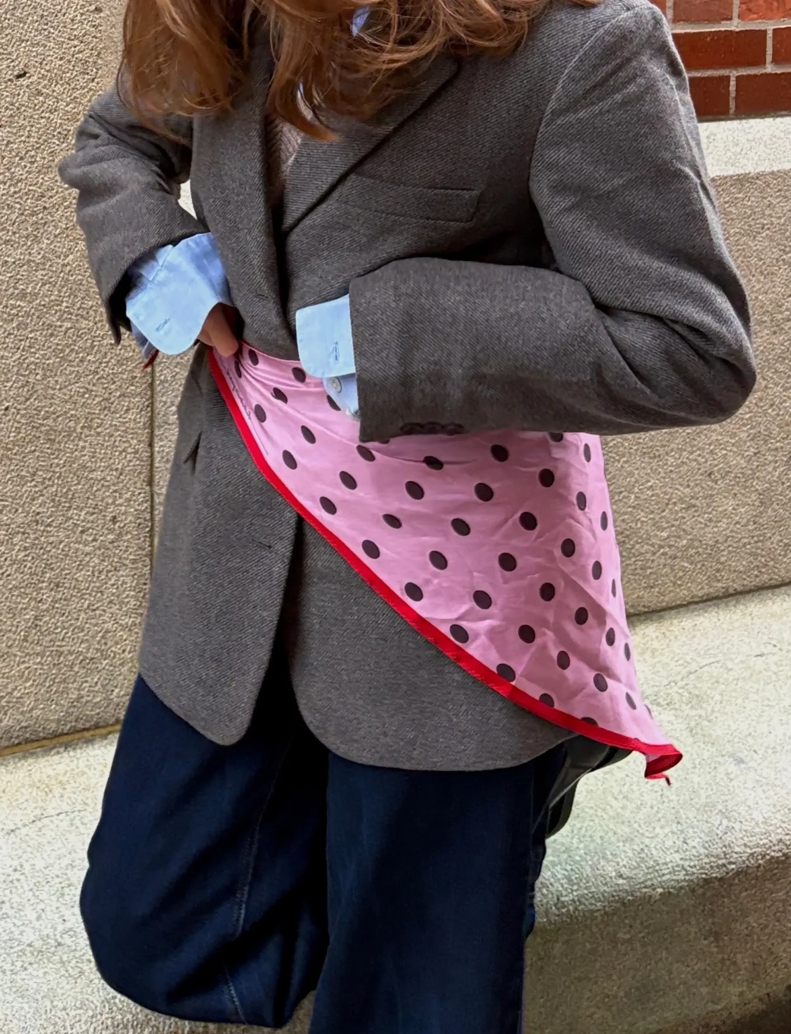 Becksöndergaard Polka Triangle Sia Scarf - Transitional Layering - PINK NECTAR / pink/rose