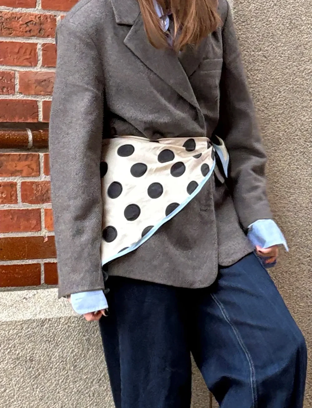 Becksöndergaard - Maxi Polka Triangle Sia Scarf - sjalar - birch white - 0