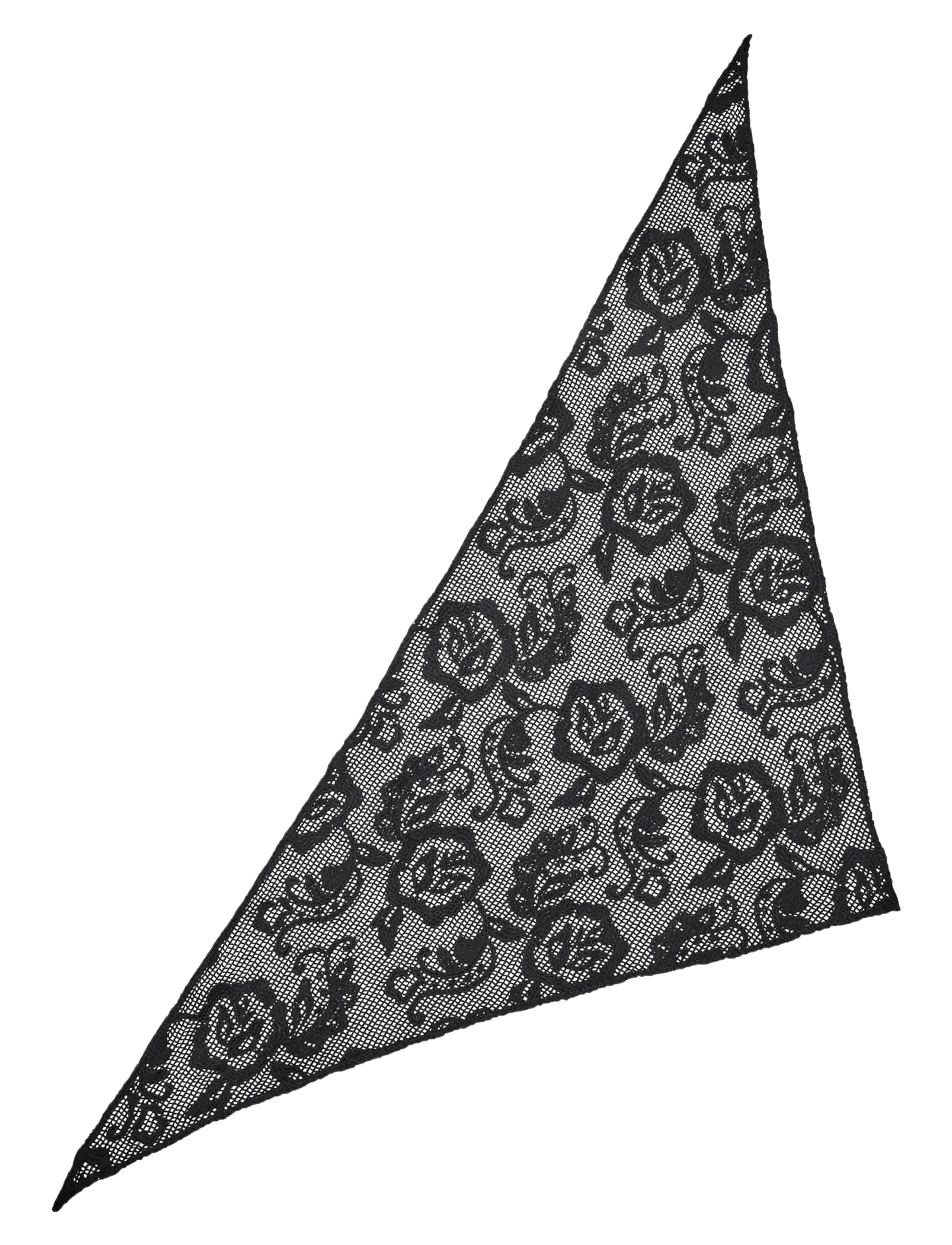 Becksöndergaard Croflora Triangle Scarf, One Size, Black, Tørklæder > Letvægtstørklæder, Dame