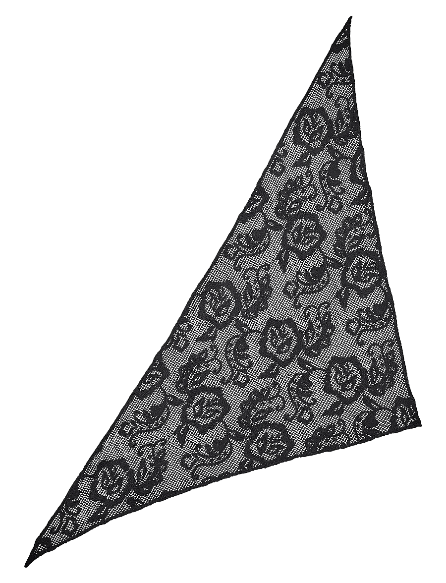 Becksöndergaard - Croflora Triangle Scarf - modetrends - black - 0