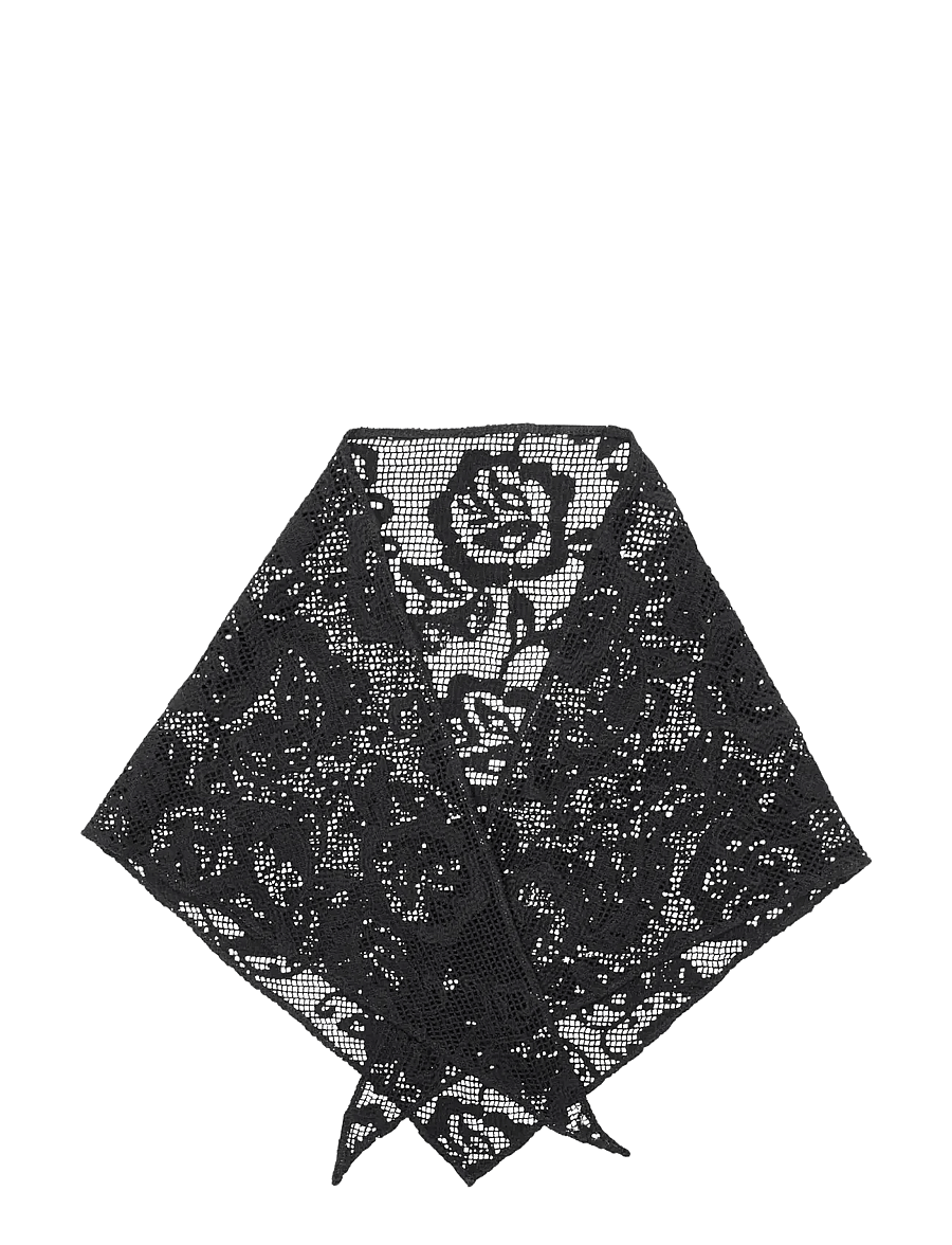 Becksöndergaard - Croflora Triangle Scarf - modetrends - black - 1