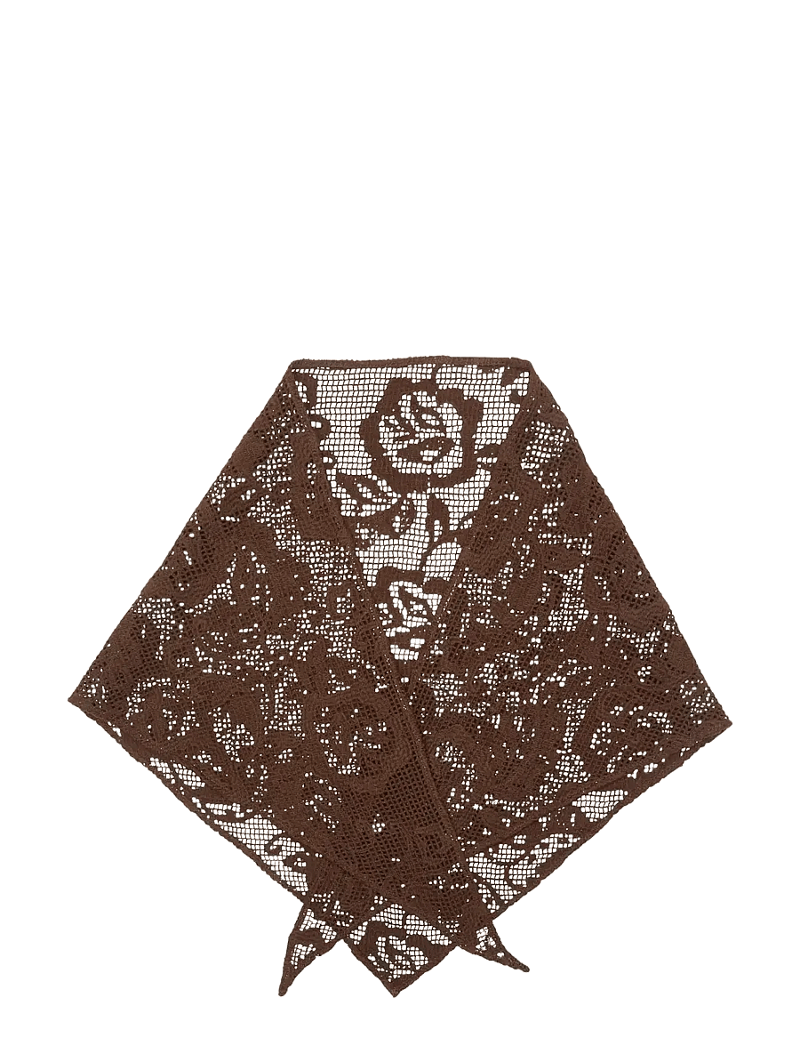 Becksöndergaard - Croflora Triangle Scarf - lightweight scarves - hot fudge brown - 2