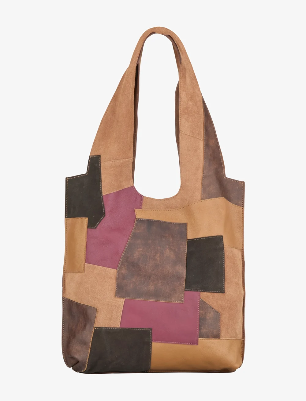 Becksöndergaard - Suede Danita Patch Bag - tote bags - multi col. - 0