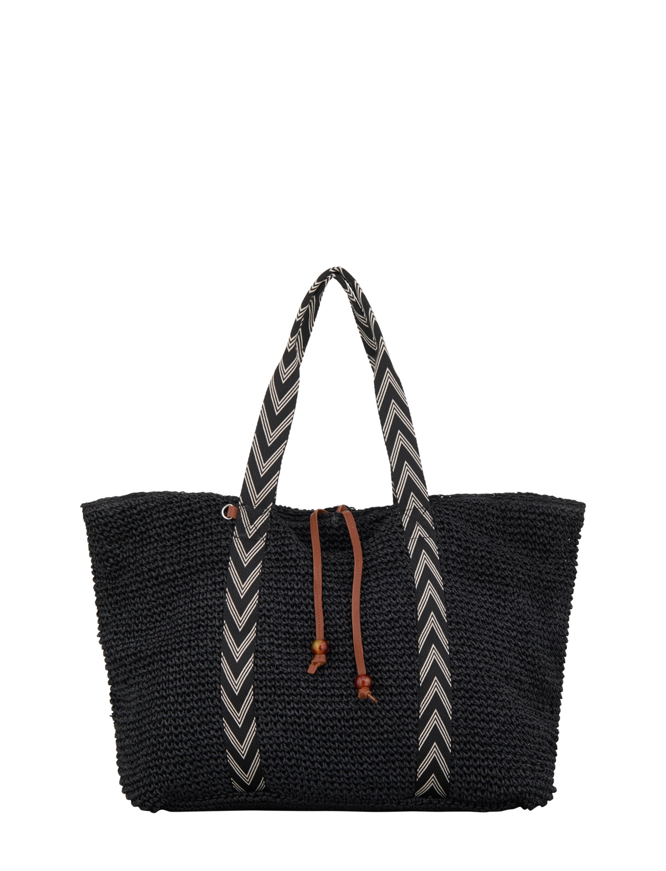 Becksöndergaard Paper Straw Pheobe Bag - Strandtasker - BLACK / black