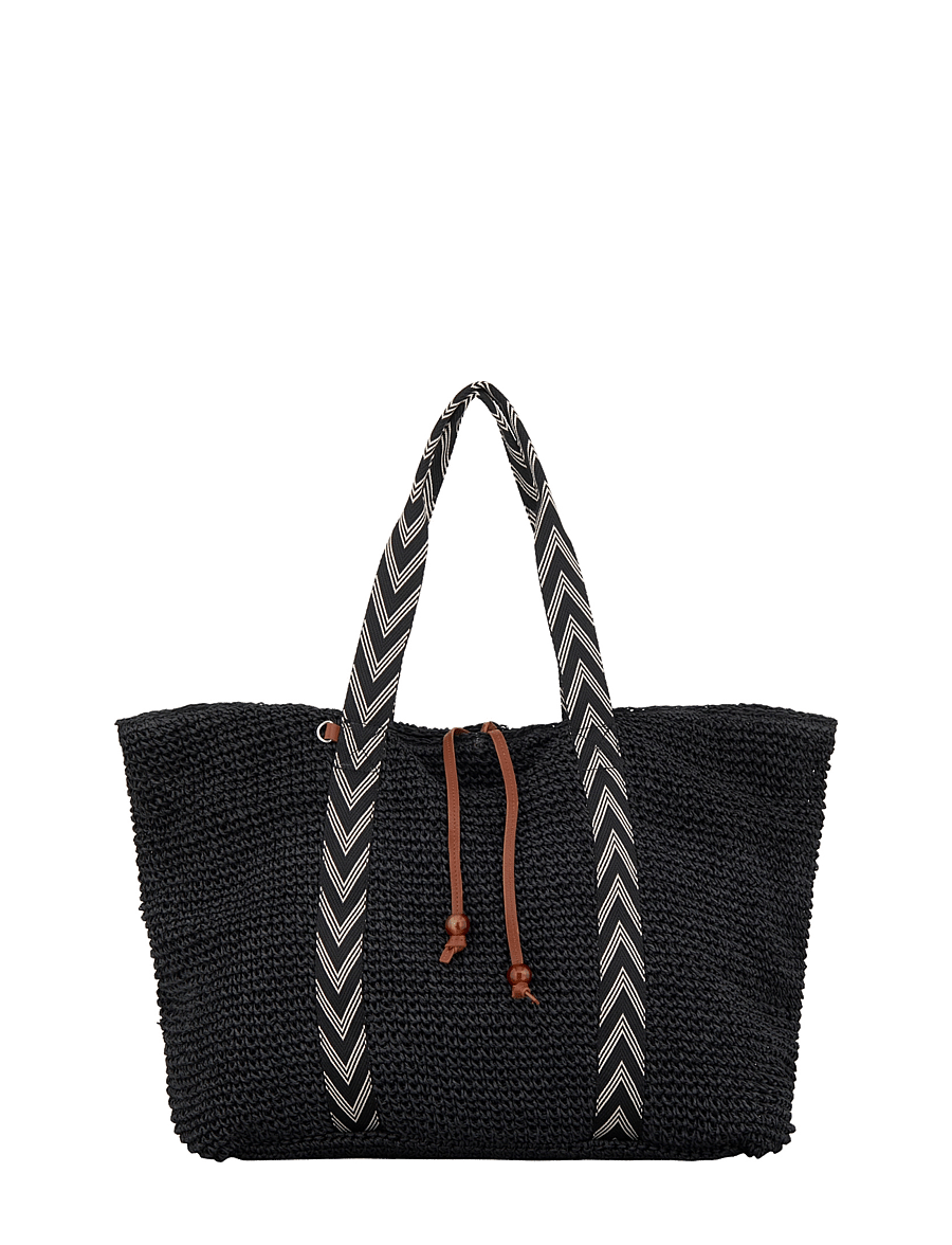 Becksöndergaard - Paper Straw Pheobe Bag - modetrends - black - 0