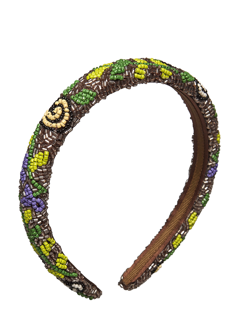 Becksöndergaard - Fleuriella Slim Beaded Hairbrace - hårbånd - hot fudge brown - 0