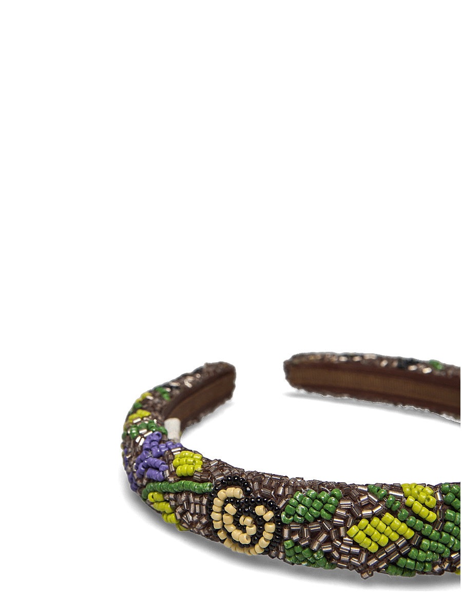 Becksöndergaard - Fleuriella Slim Beaded Hairbrace - hiuspannat - hot fudge brown - 1