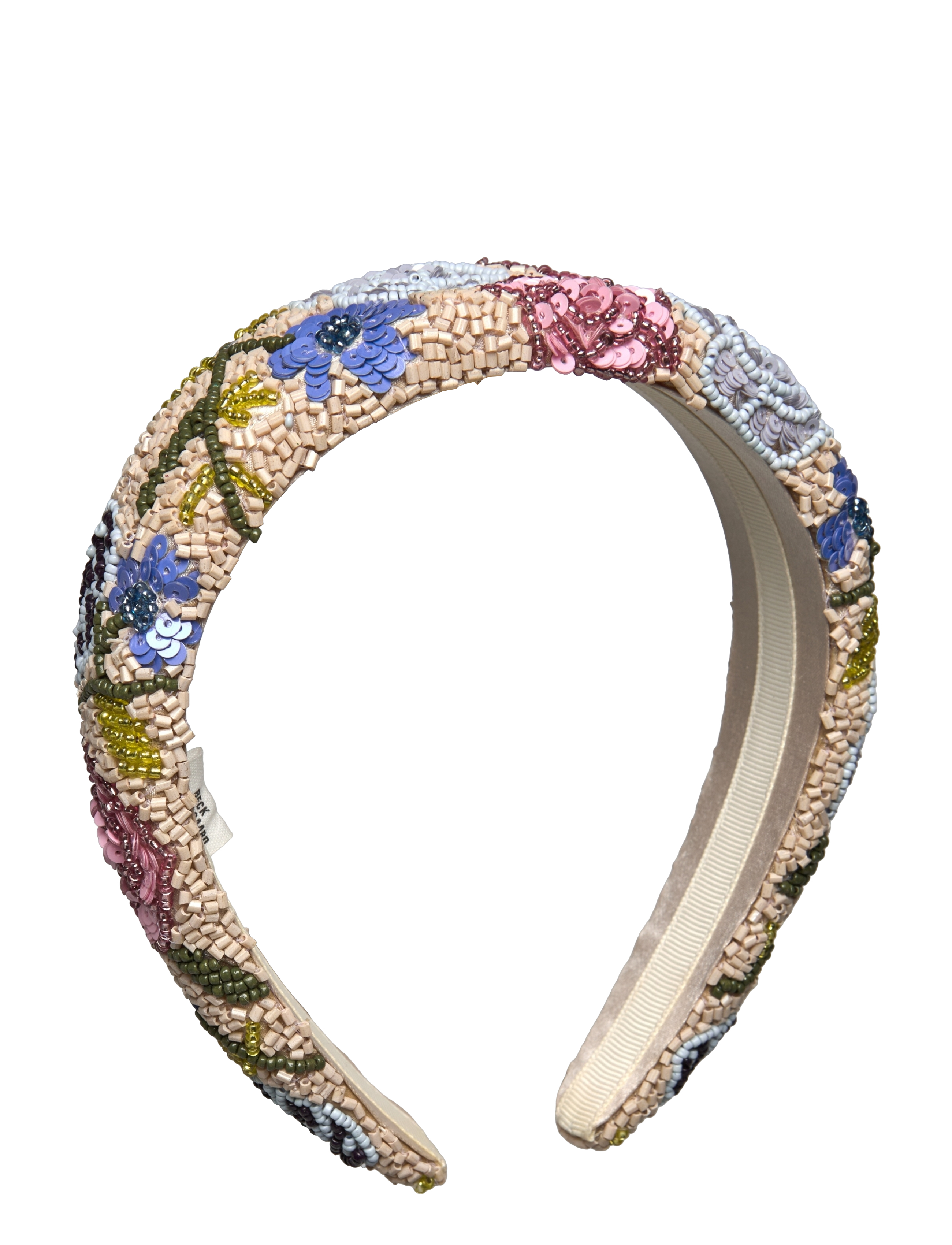 Becksöndergaard Fleuriora Wide Beaded Hairbrace - Accessoires - BIRCH WHITE / beige
